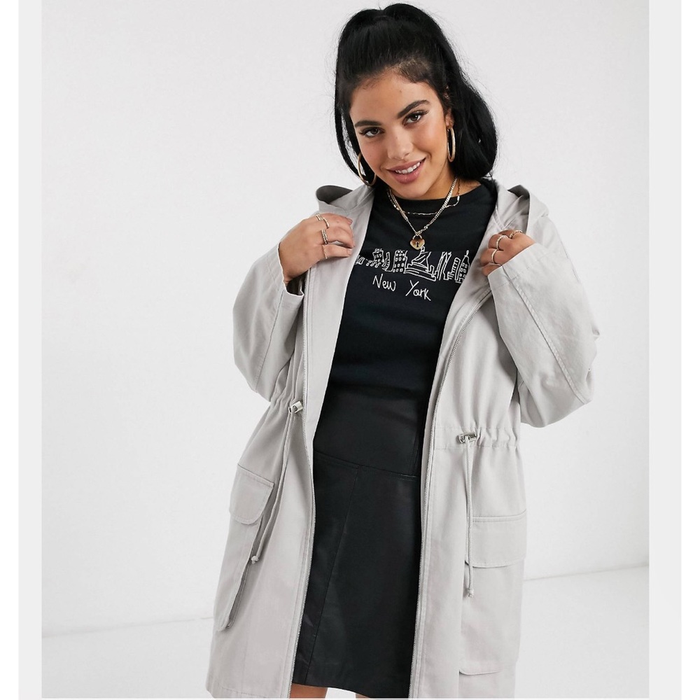 NWT ASOS Lightweight Parka in Washed Gray